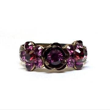 PURPLE FLOWER CUFF RING