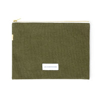 ORGANIC COTTON LARGE POUCH | CAPER GREEN