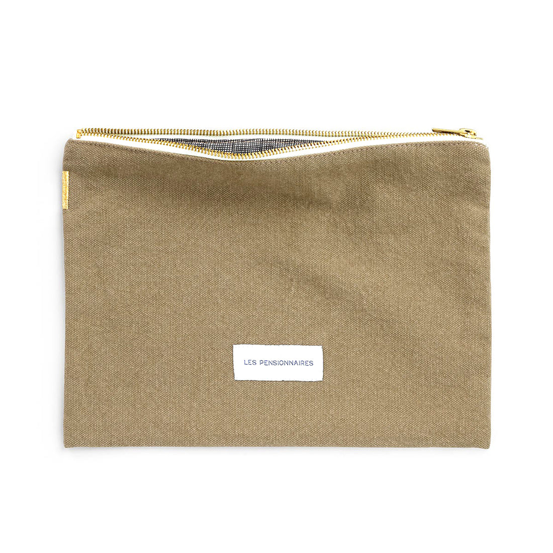 ORGANIC COTTON LARGE POUCH | TAUPE