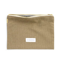 ORGANIC COTTON LARGE POUCH | TAUPE