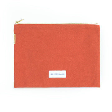 ORGANIC COTTON LARGE POUCH | FLAMING ORANGE