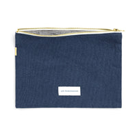 ORGANIC COTTON LARGE POUCH | STORM BLUE