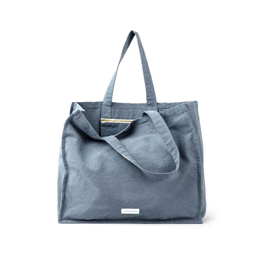 LARGE ORGANIC COTTON TOTE BAG | BLUE HORIZON