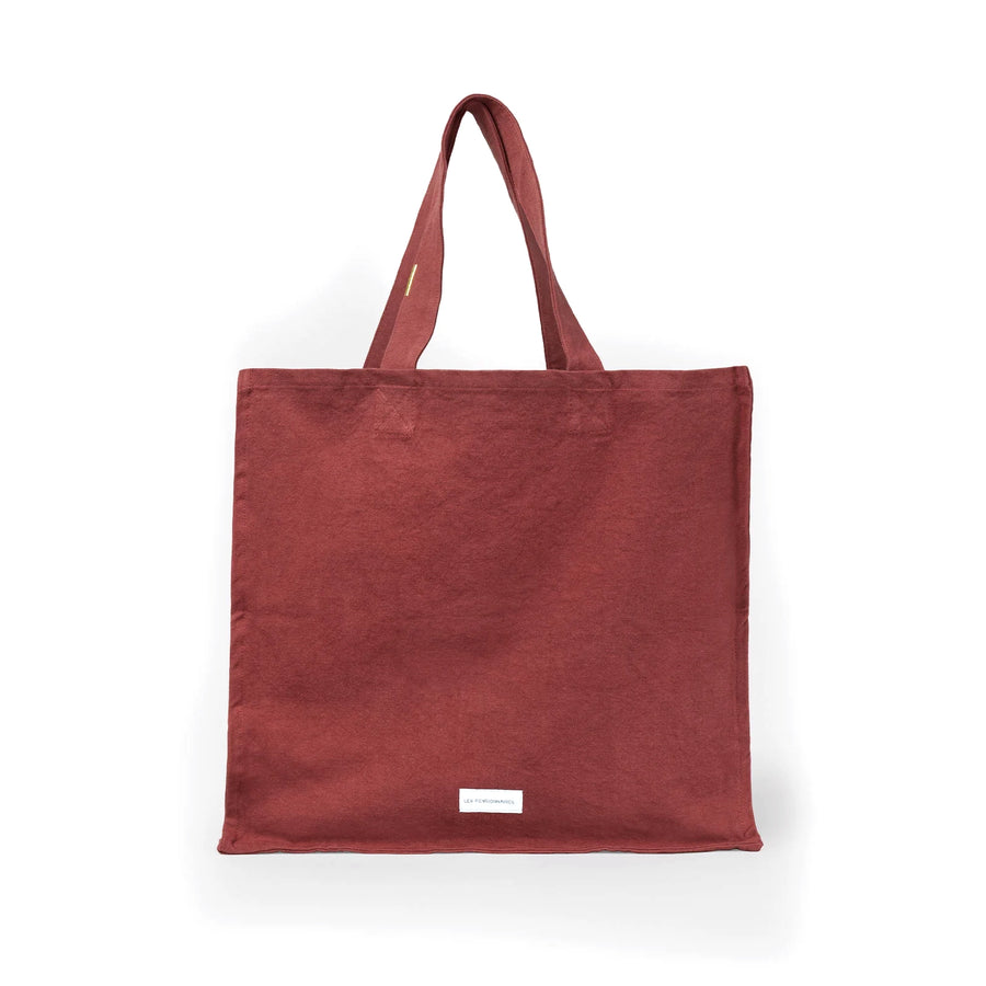 LARGE ORGANIC COTTON TOTE BAG | RUST RED