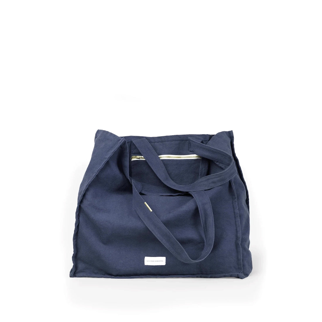 LARGE ORGANIC COTTON TOTE BAG | STORM BLUE