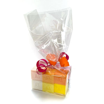 BAG OF 12 SOAP LETTERBLOCKS | WARM COLOURS