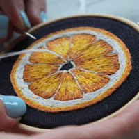 MINI HOOP EMBROIDERY KIT | ORANGE NEEDLE PAINTING