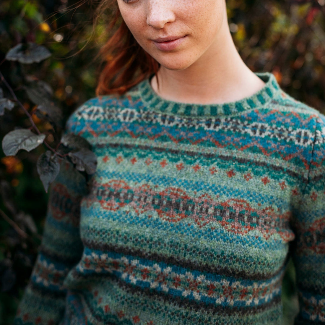 WESTRAY SOFT SHETLAND SWEATER | GREEN DUNVEGAN