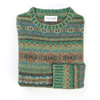 WESTRAY SOFT SHETLAND SWEATER | GREEN DUNVEGAN