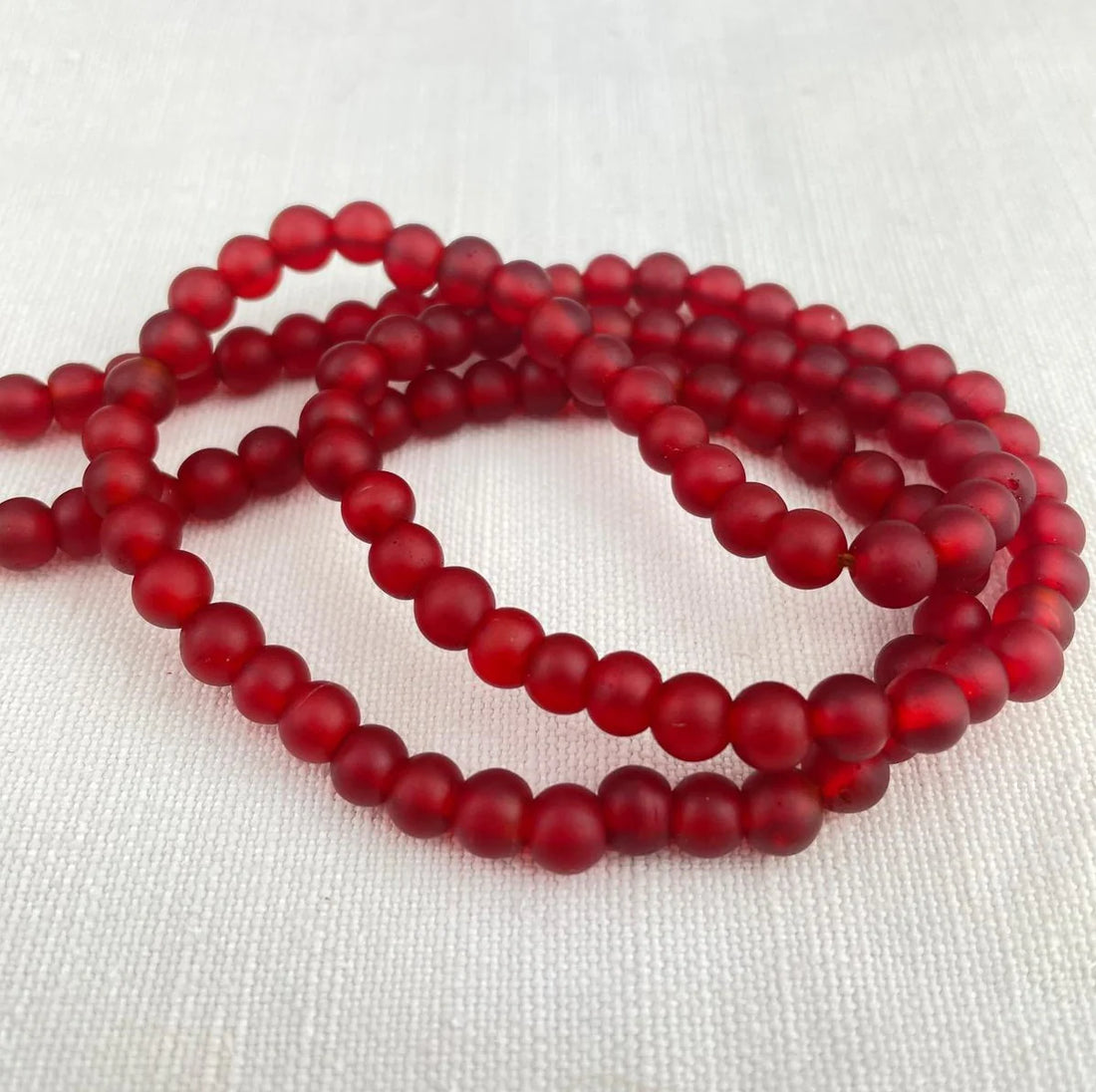 JANGALI RECYCLED ECO GLASS BEAD NECKLACE | DARK RED