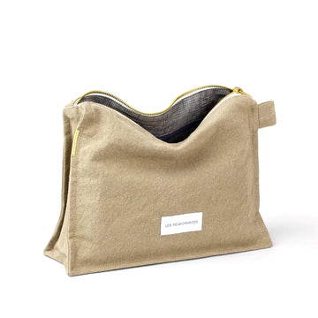 ORGANIC COTTON TOILETRY WASHBAG | TAUPE