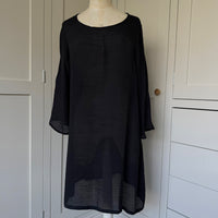 BAMBOO & COTTON TUNIC DRESS | BLACK