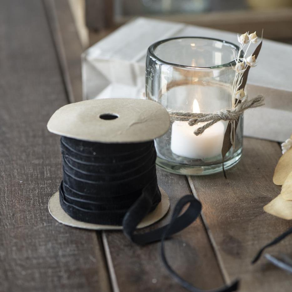 10 METRE VELVET RIBBON SPOOL | BLACK