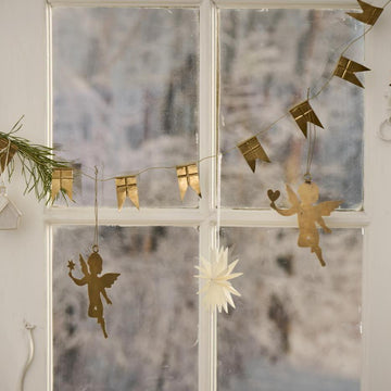 GARLAND OF LITTLE BRASS FLAGS BUNTING