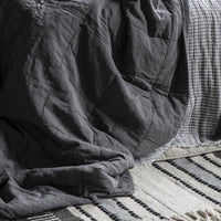 VINTAGE STYLE DOUBLE QUILT | ANTHRACITE