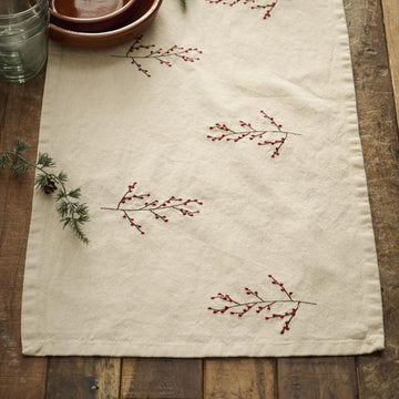 TABLE RUNNER | WINTERBERRY BRANCHES