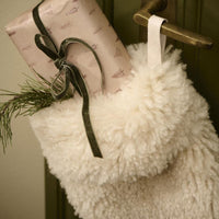 WHITE LAMBSKIN CHRISTMAS STOCKING