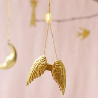 SMALL BRASS ANGEL WINGS DECORATION