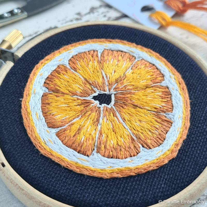 MINI HOOP EMBROIDERY KIT | ORANGE NEEDLE PAINTING