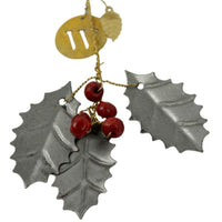 HANDMADE ZINC HOLLY LEAVES