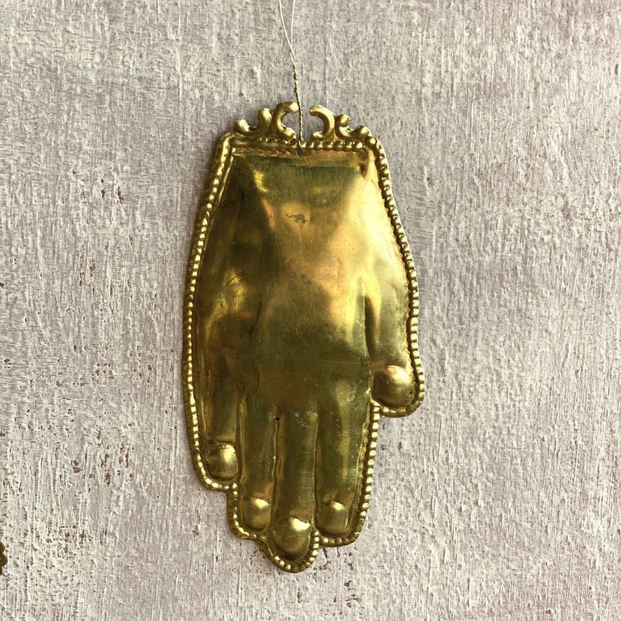 EMBOSSED ANTIQUE BRASS HAND