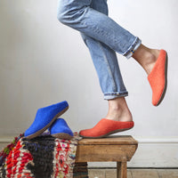 HANDMADE ECO FELT MULE SLIPPERS SUEDE SOLE | SUNRISE ORANGE