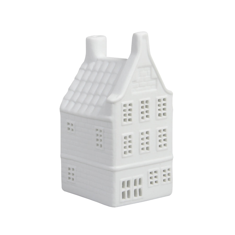 WHITE AMSTERDAM CANAL HOUSE TEALIGHT HOLDER | GABLE