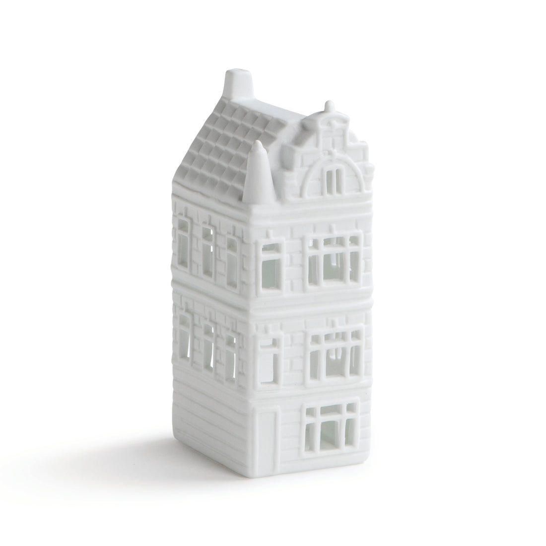 WHITE AMSTERDAM CANAL HOUSE TEALIGHT HOLDER | TOWER