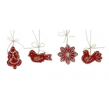 FELT GINGERBREAD DECORATIONS | RED