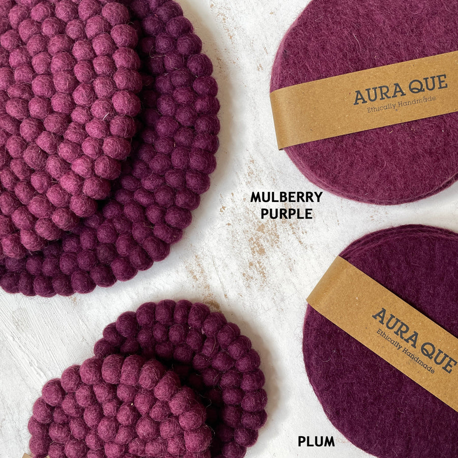 HANDMADE ECO FELT TABLE MAT PLACEMAT | PLUM PURPLE