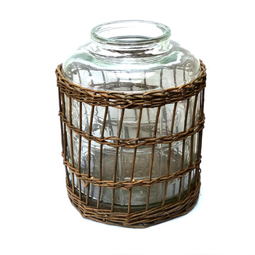 LARGE GLASS JAR WITH WILLOW