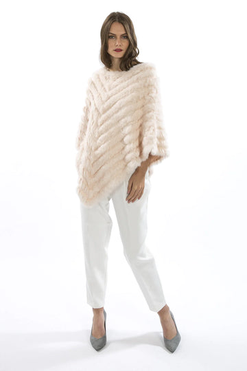 CONEY FUR PONCHO | BLUSH PINK