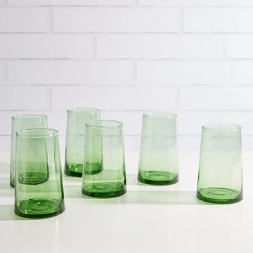 ARTISAN CONE GLASS | HANDMADE IN MOROCCO | LARGE GREEN