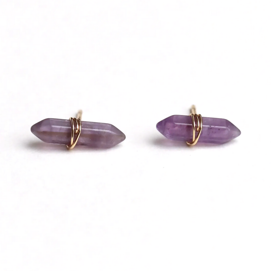 STUD EARRINGS | AMETHYST