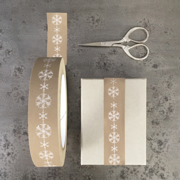 50M BROWN PAPER TAPE | SNOWFLAKES