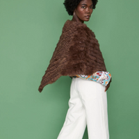 CONEY FUR PONCHO | CHOCOLATE