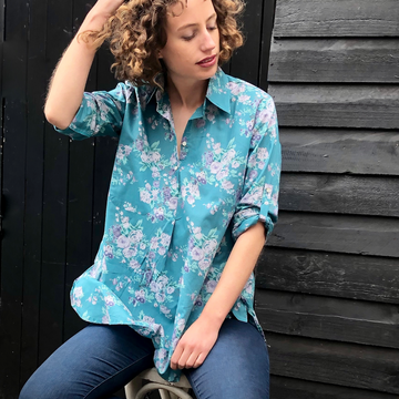 GRACIE SHIRT | PACIFIC BLUE VINTAGE ROSE