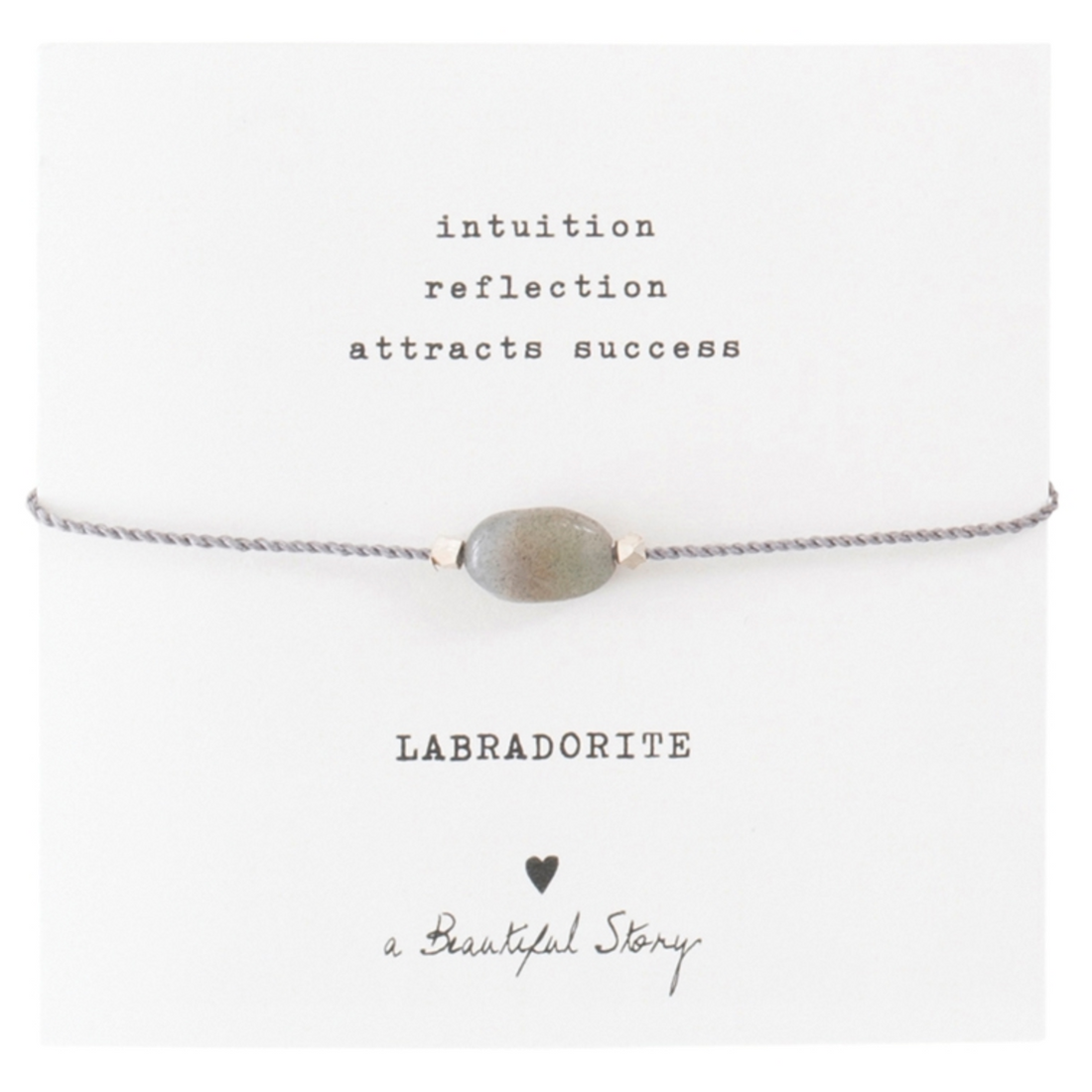 GEMSTONE CARD BRACELET | LABRADORITE SILVER