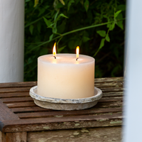 RUSTIC PILLAR 2 WICK CANDLE | IVORY