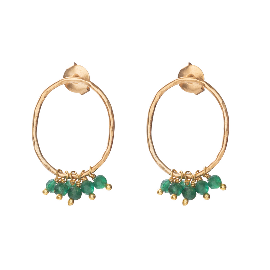 SERENITY AVENTURINE GOLD EARRINGS