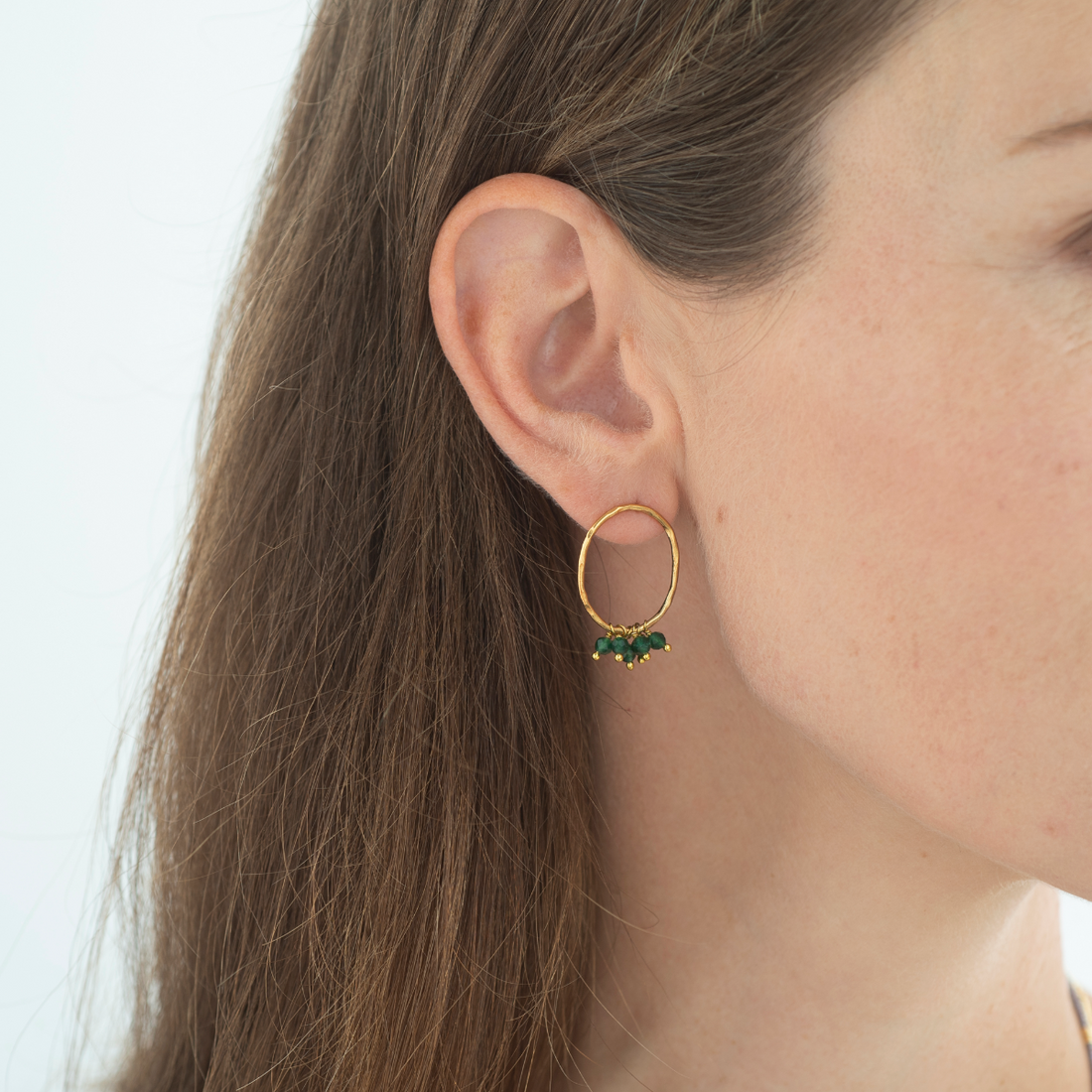 SERENITY AVENTURINE GOLD EARRINGS