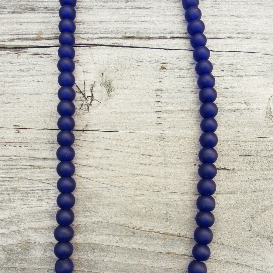 JANGALI RECYCLED ECO GLASS BEAD NECKLACE | COBALT BLUE