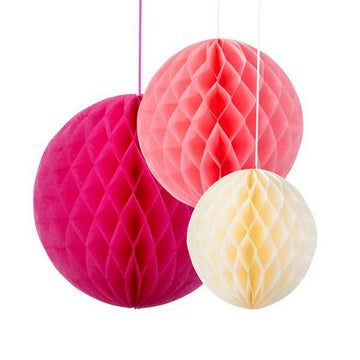 PAPER HONEYCOMB DECORATIONS | PACK 3