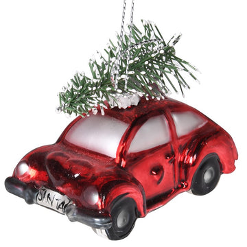 RED CAR & TREE BAUBLE