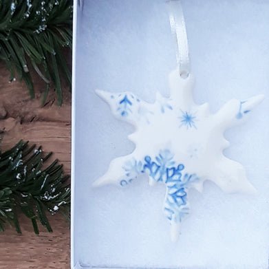 SNOWY BLUE SNOWFLAKE